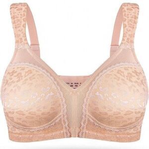 Deyllo Women’s Adjustable Strap Minimizer Full Coverage Bra Size 40H Pink Nude